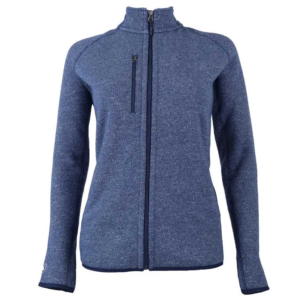 48-Hour Zusa Women's True Navy Heather Midtown Fleece Full Zip