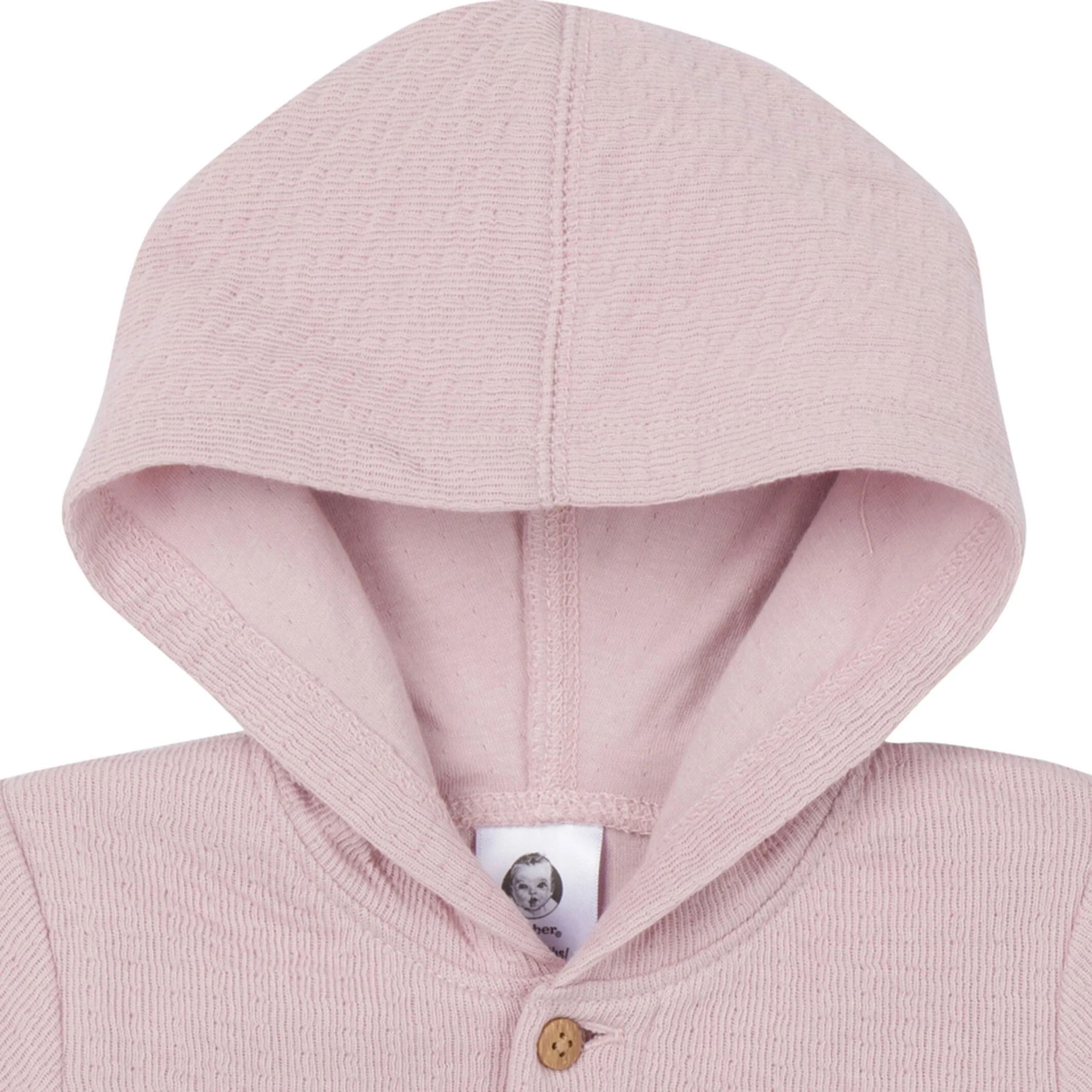 Baby Girls Mauve Hooded Romper