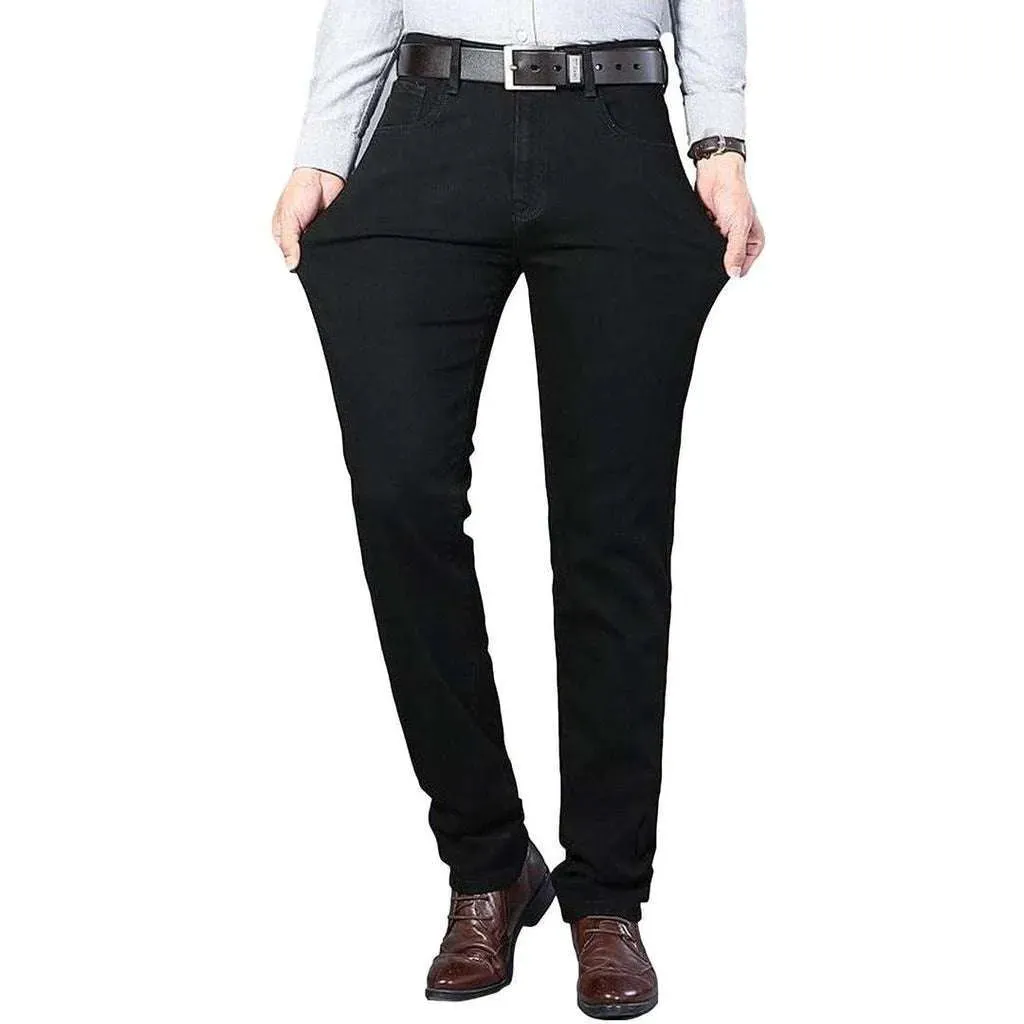 Black regular men's jeans