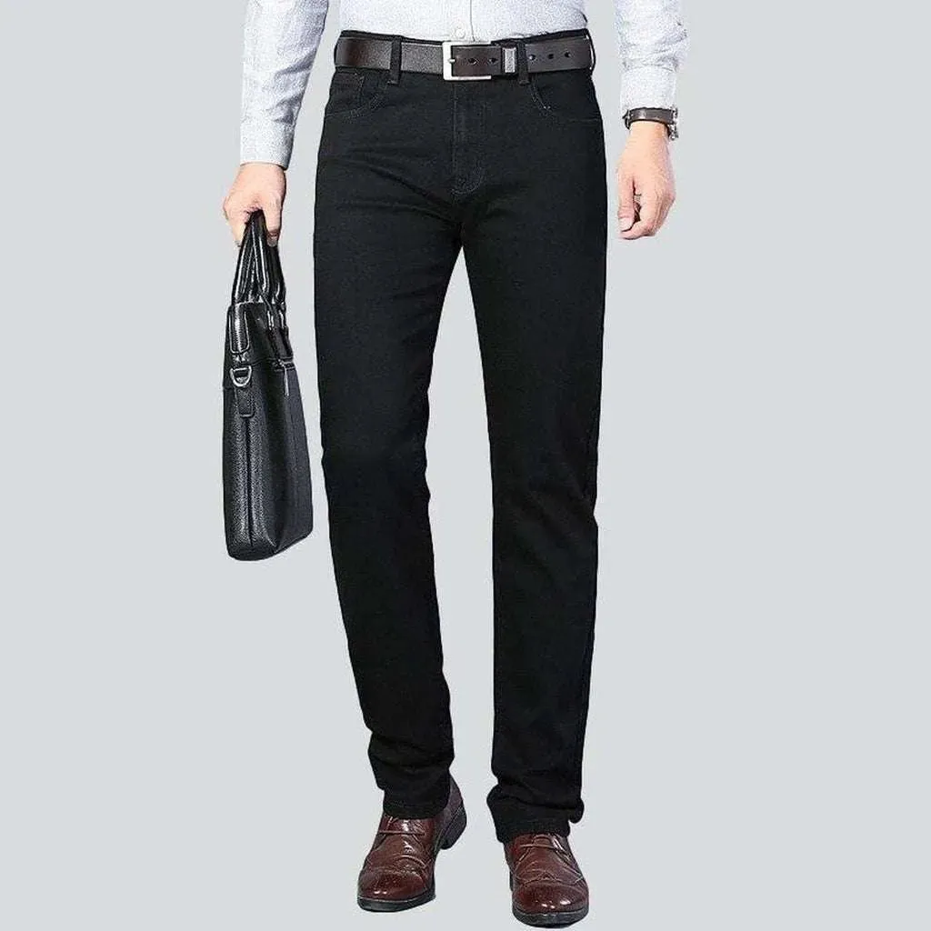 Black regular men's jeans