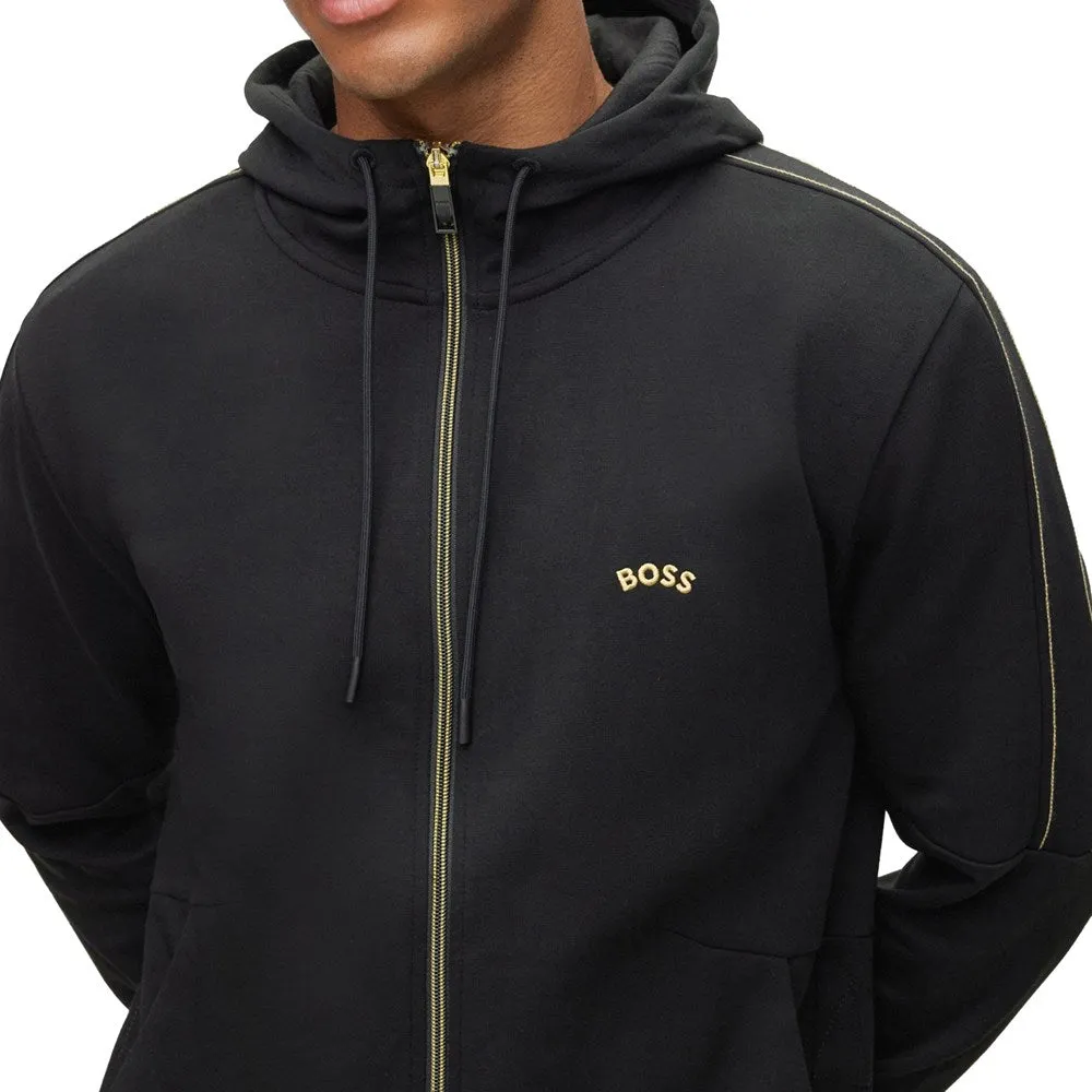 BOSS Saggy 2 Full Zip Grid Hoodie - Black