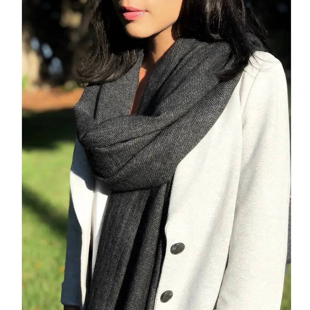 Cashmere Scarf | Charcoal Handloom