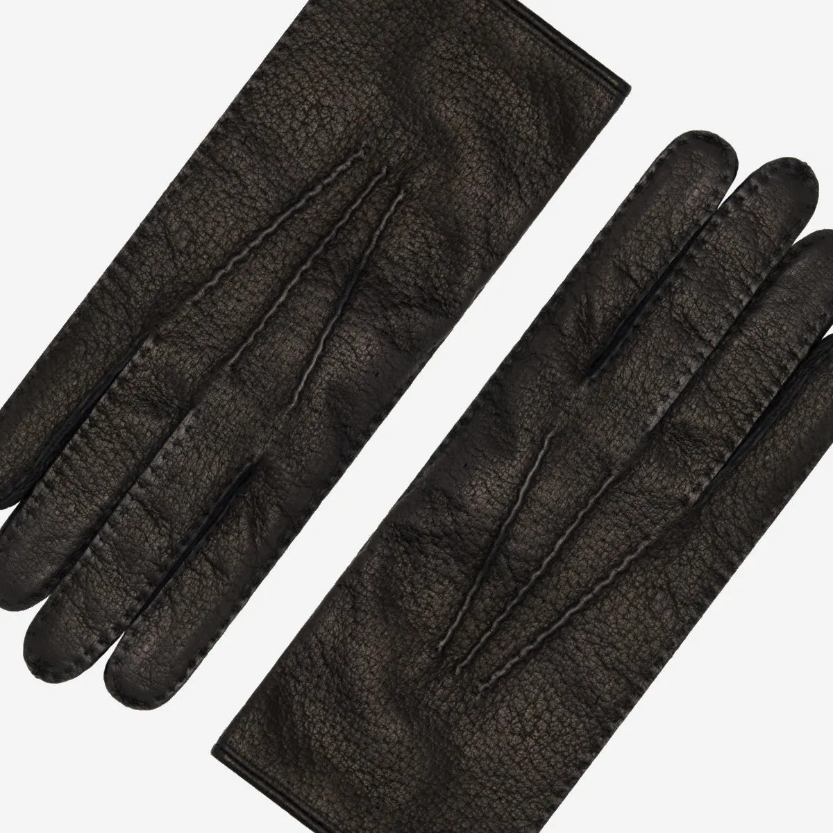 Donatella (black) – Luxurious Italian peccary leather gloves with cashmere lining