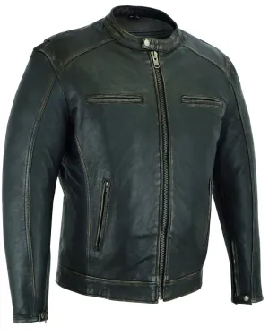 DS743 Men's Cruiser Jacket in Lightweight Drum Dyed Distressed Naked