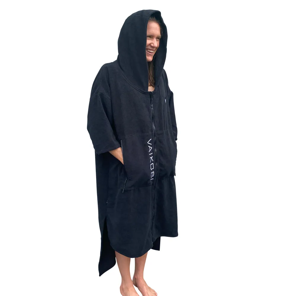 Full Zip Hooded Towel - Black