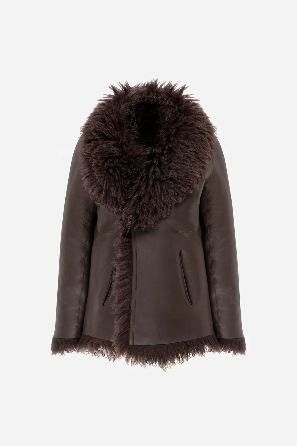 Hazel - Reversible Tigrado Shearling Leather Coat