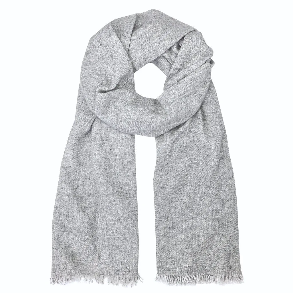 Heathered Gray Handloom Cashmere Scarf by SLATE   SALT