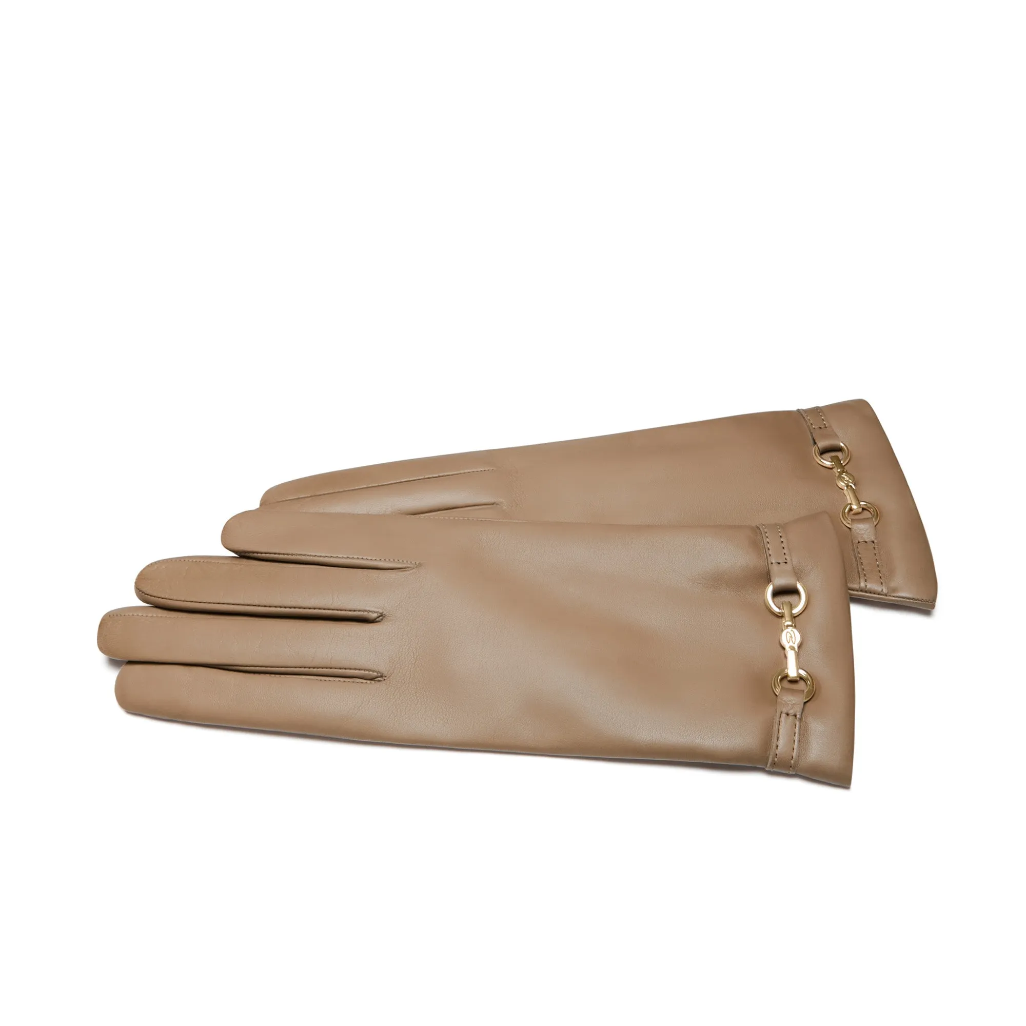 Honoré Marcelia taupe goatskin leather gloves