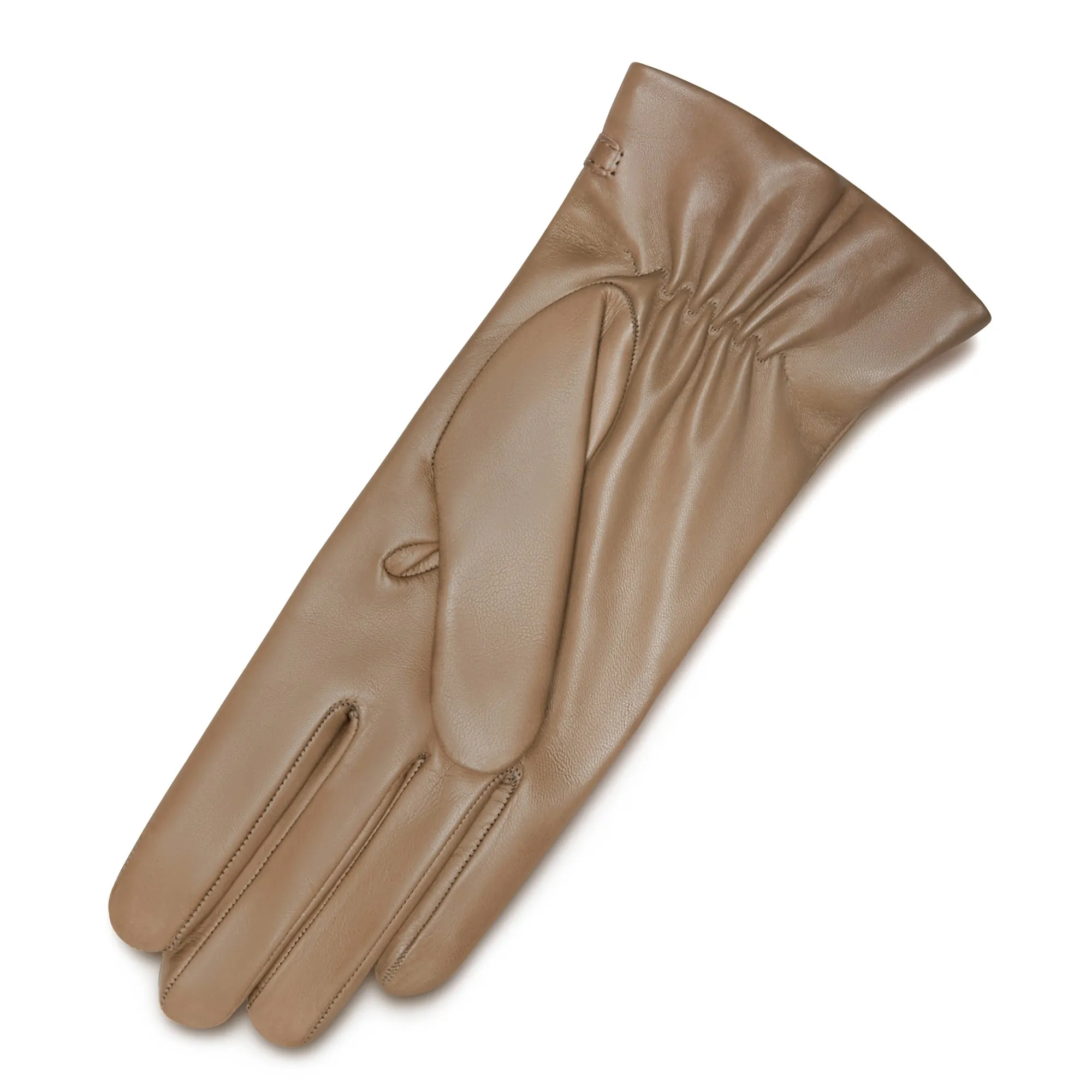 Honoré Marcelia taupe goatskin leather gloves