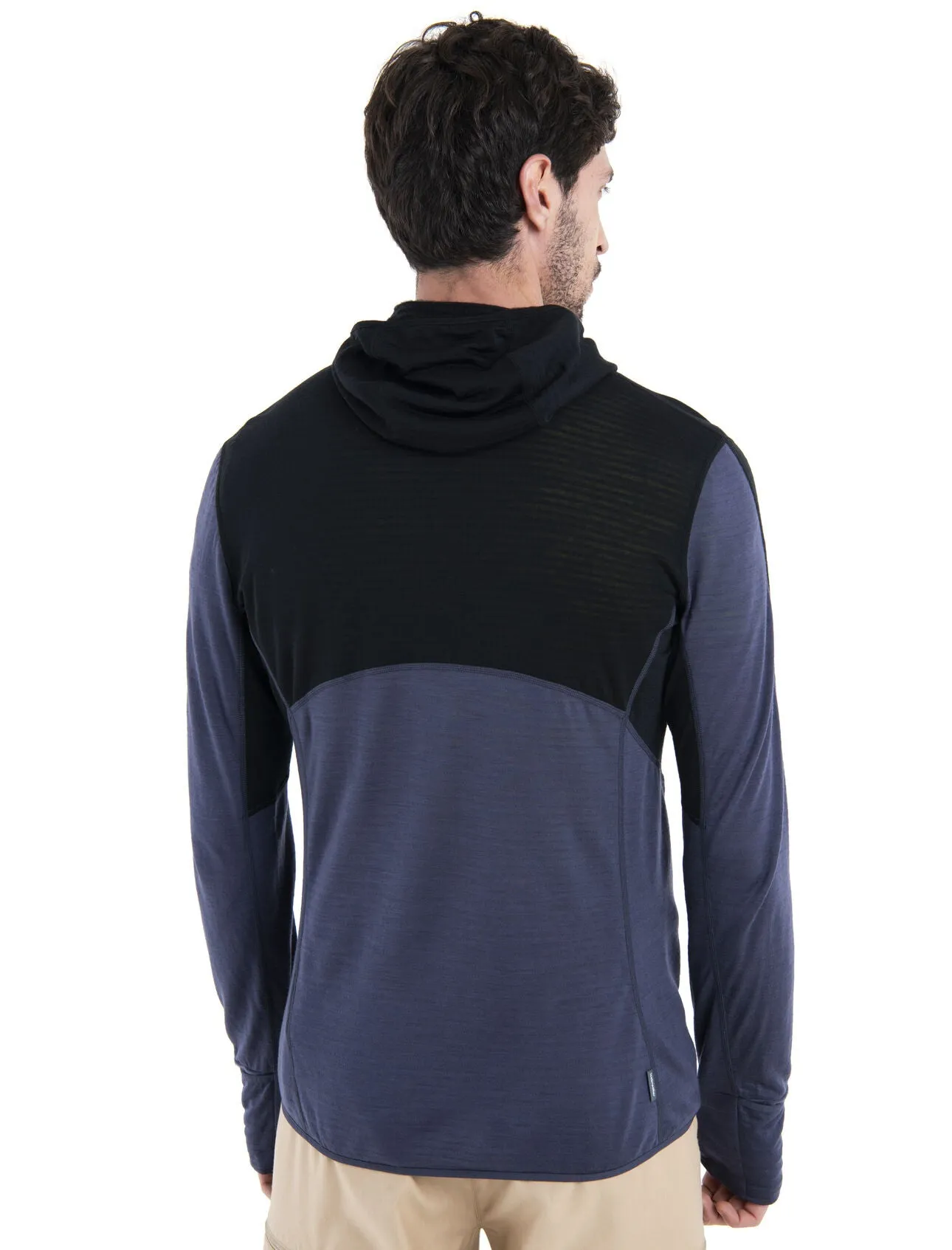 Icebreaker Merino Blend 200 Realfleece Descender LS Zip Hoodie (Men's) Black/Graphite