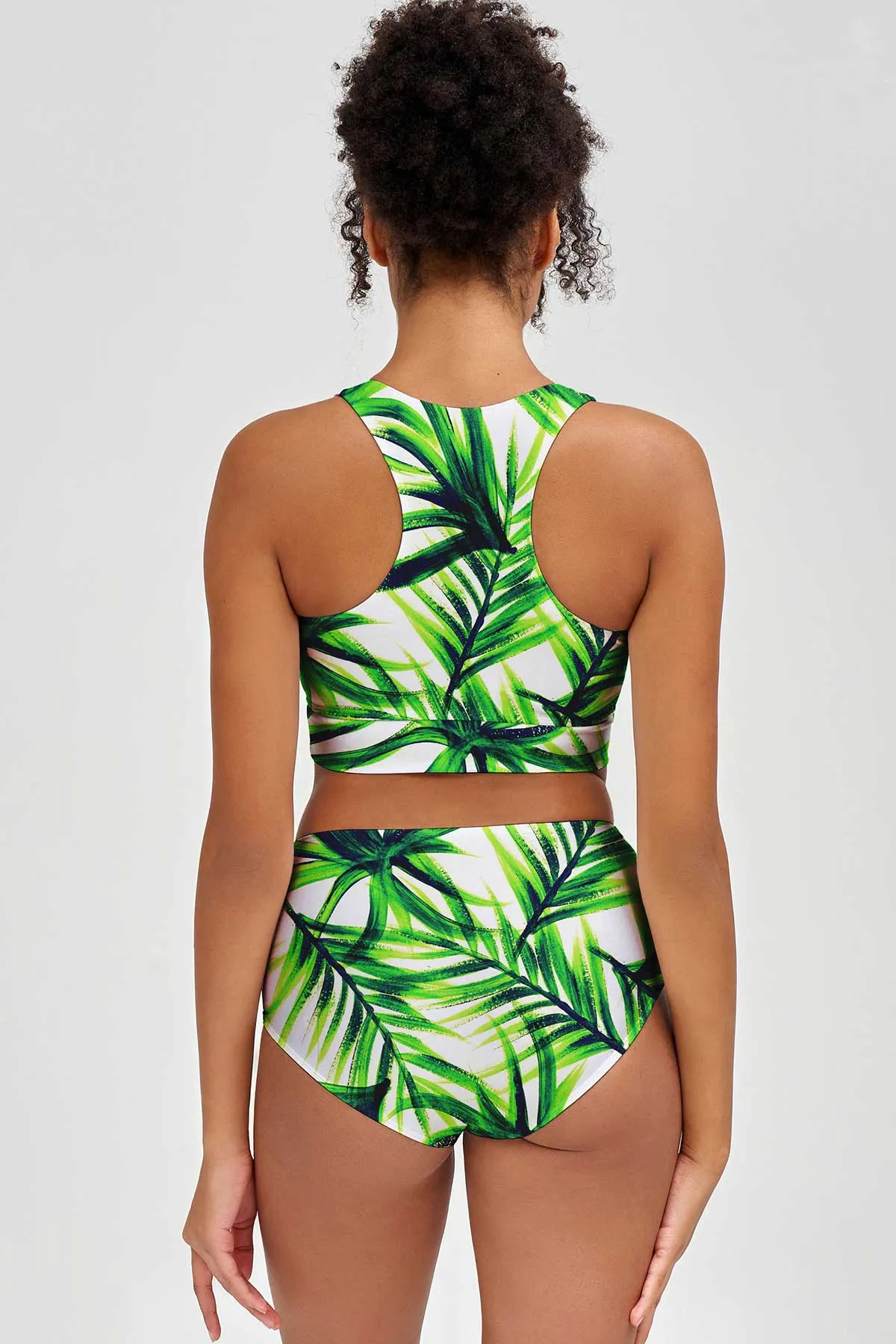 Island Life Cara Green High-Waist Hipster Bikini Bottom - Women