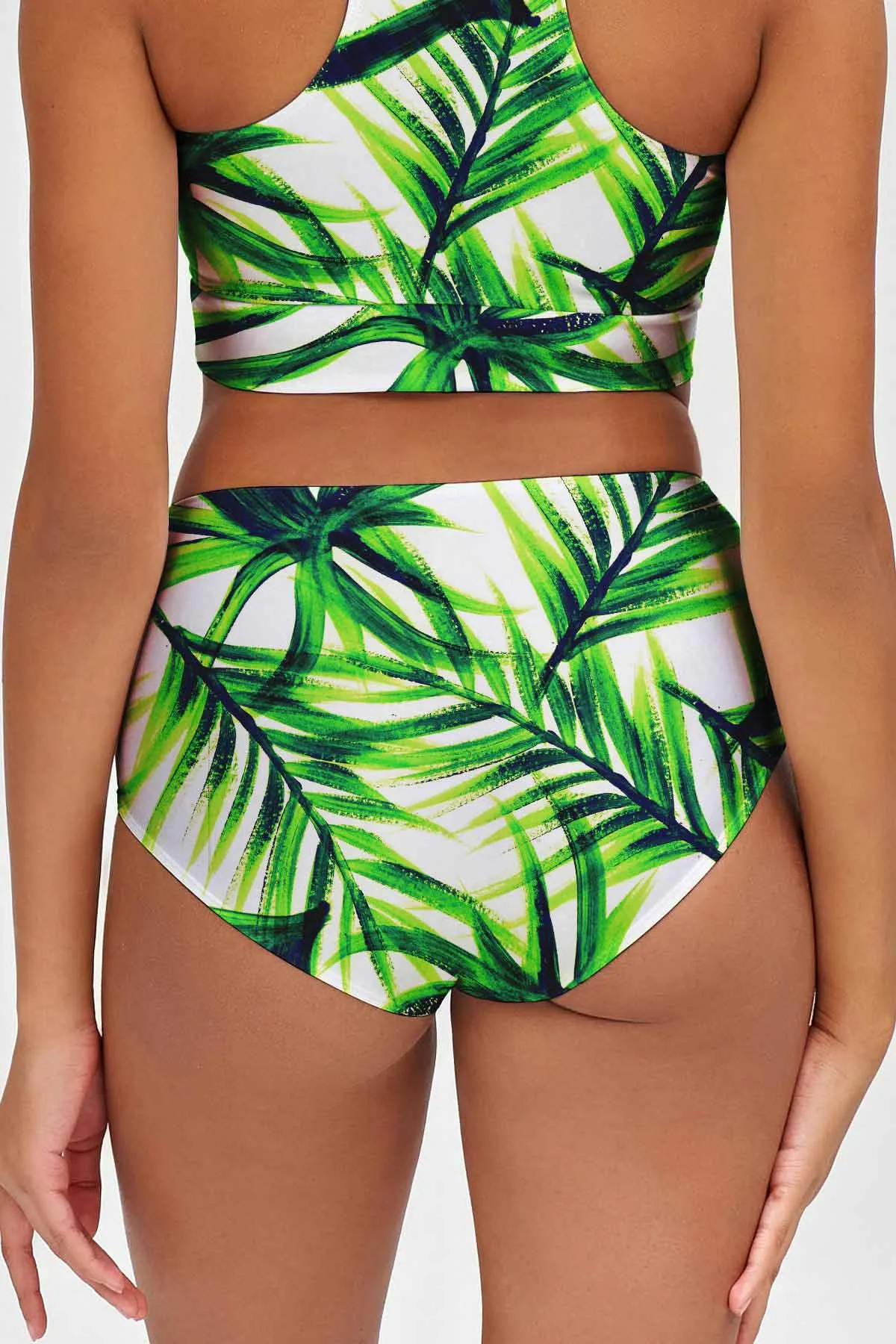 Island Life Cara Green High-Waist Hipster Bikini Bottom - Women