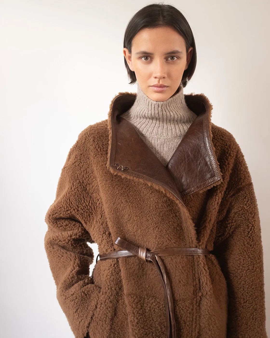 Kayla Coat Shearling Brown