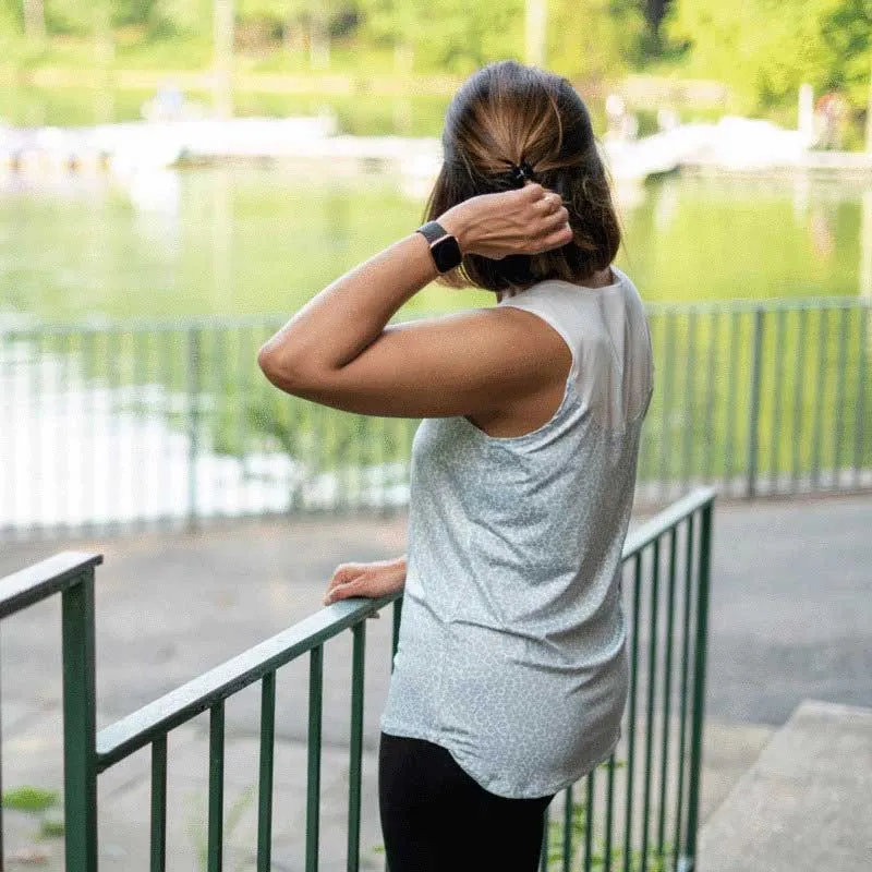 Leopard Snow Print Mantra High Low Tank