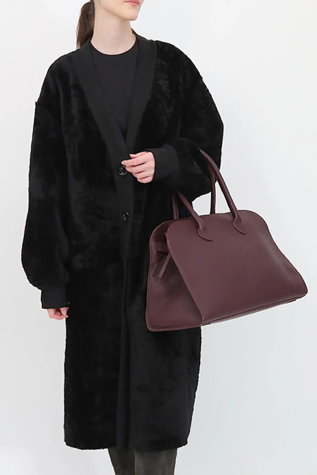 LONG ITALIAN SHEARLING BUTTON COAT