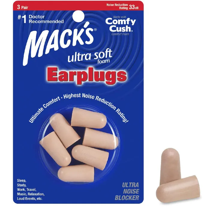 Mack's Ultra Soft Foam Earplugs with 33dB Highest Noise Reduction Rating 20 Count