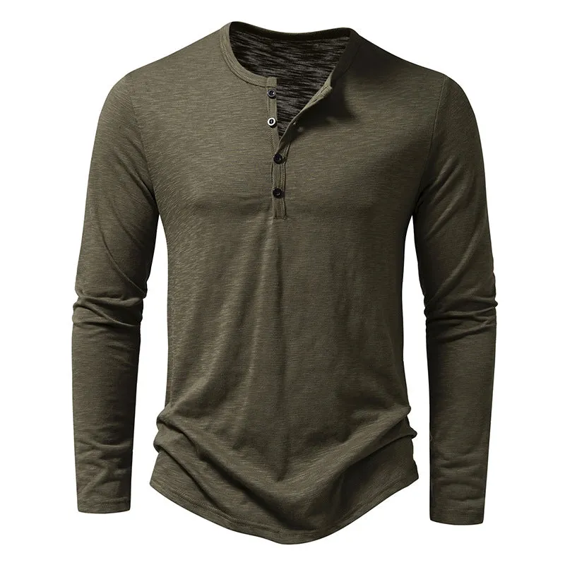 Men's Button Up Long Sleeve Tee