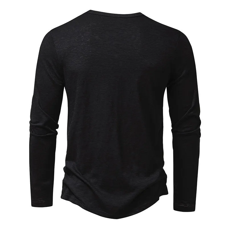 Men's Button Up Long Sleeve Tee