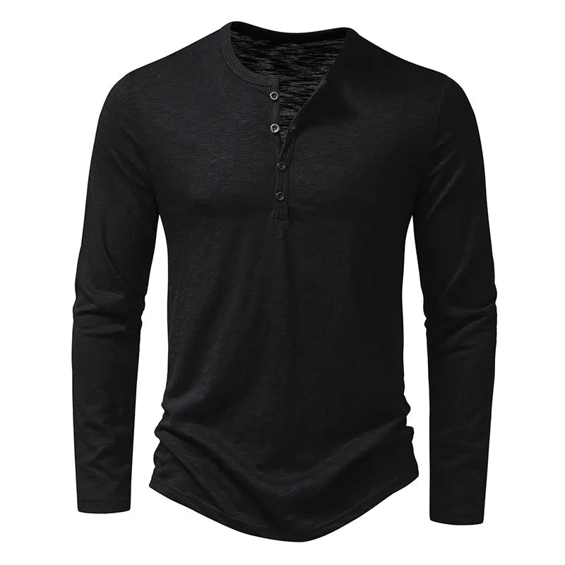 Men's Button Up Long Sleeve Tee