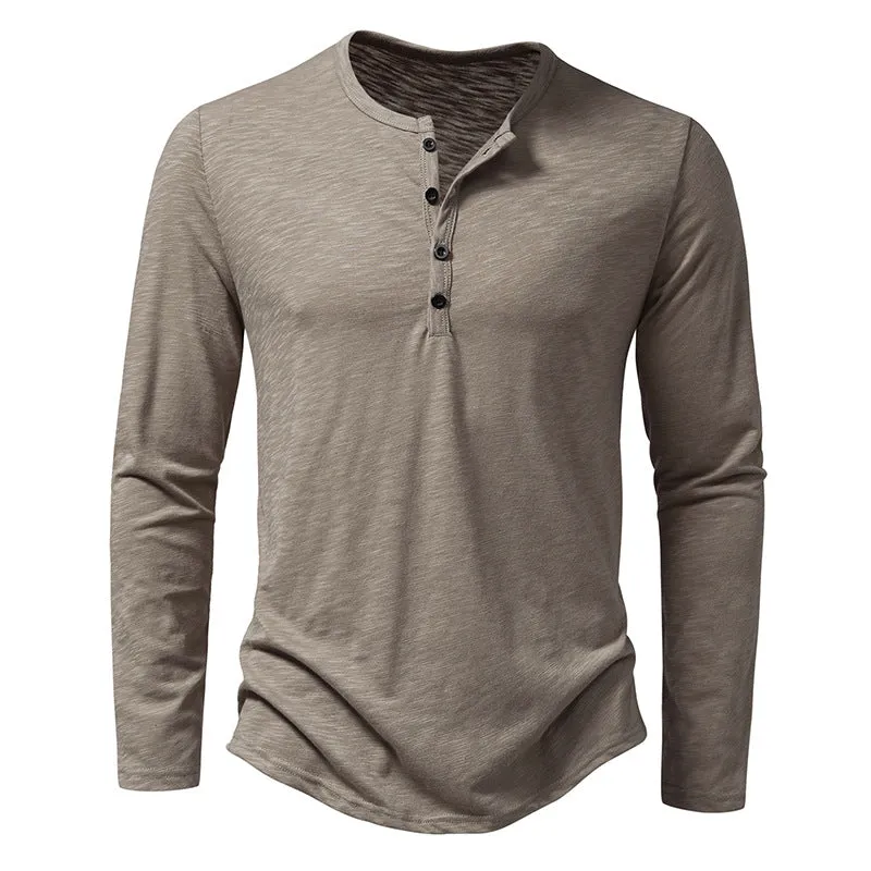 Men's Button Up Long Sleeve Tee