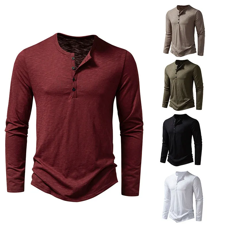 Men's Button Up Long Sleeve Tee