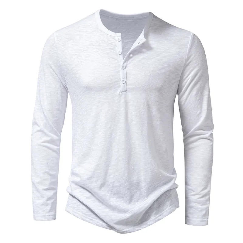 Men's Button Up Long Sleeve Tee