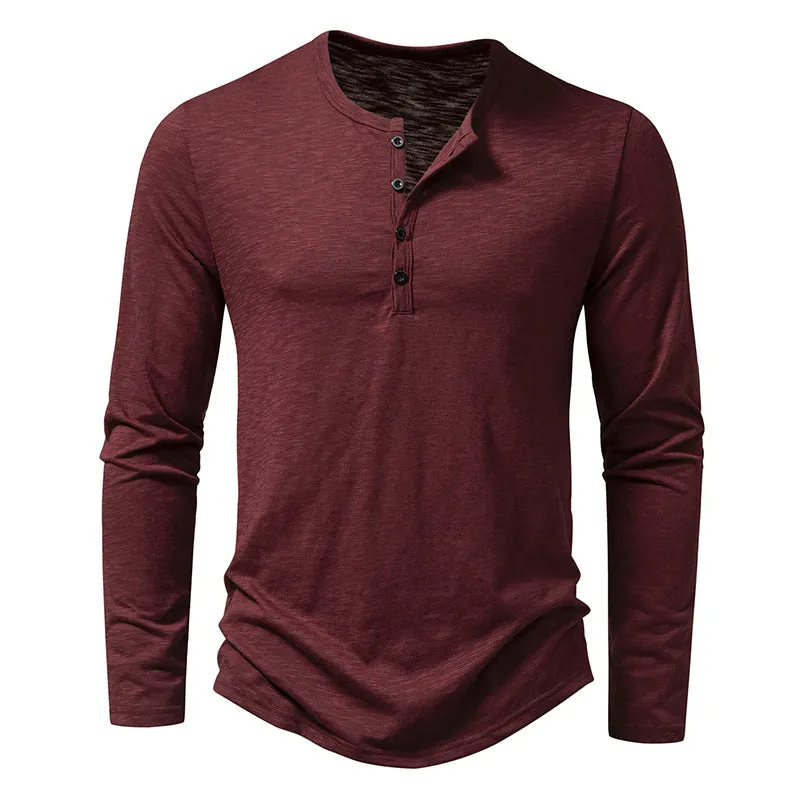 Men's Button Up Long Sleeve Tee