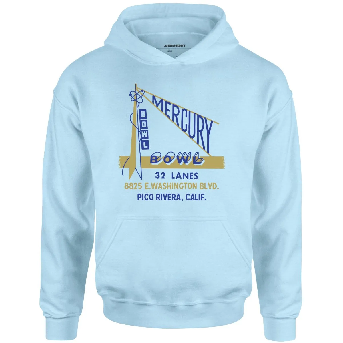 Mercury Bowl - Pico Rivera, CA - Vintage Bowling Alley - Unisex Hoodie