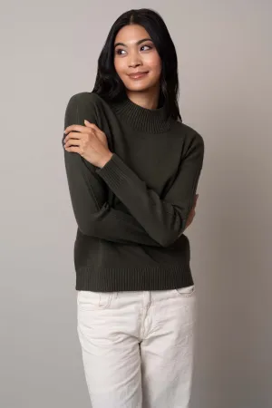 Mock Neck Pointelle Sweater