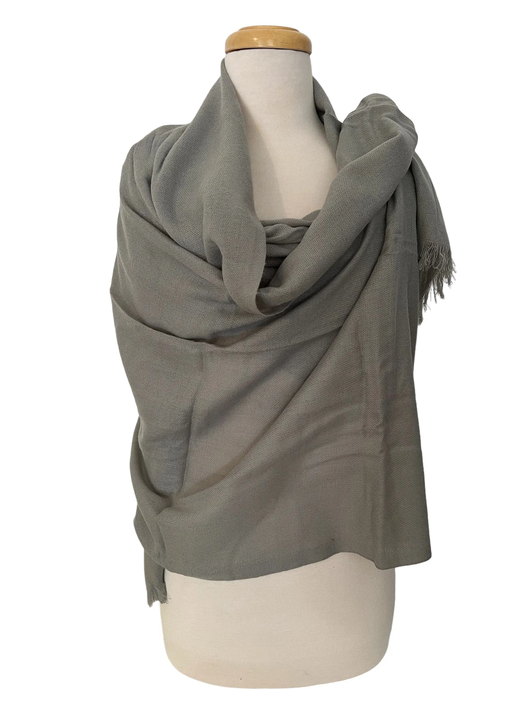 Pashmina Shawl Pure Cashmere Luxury - Light Grey