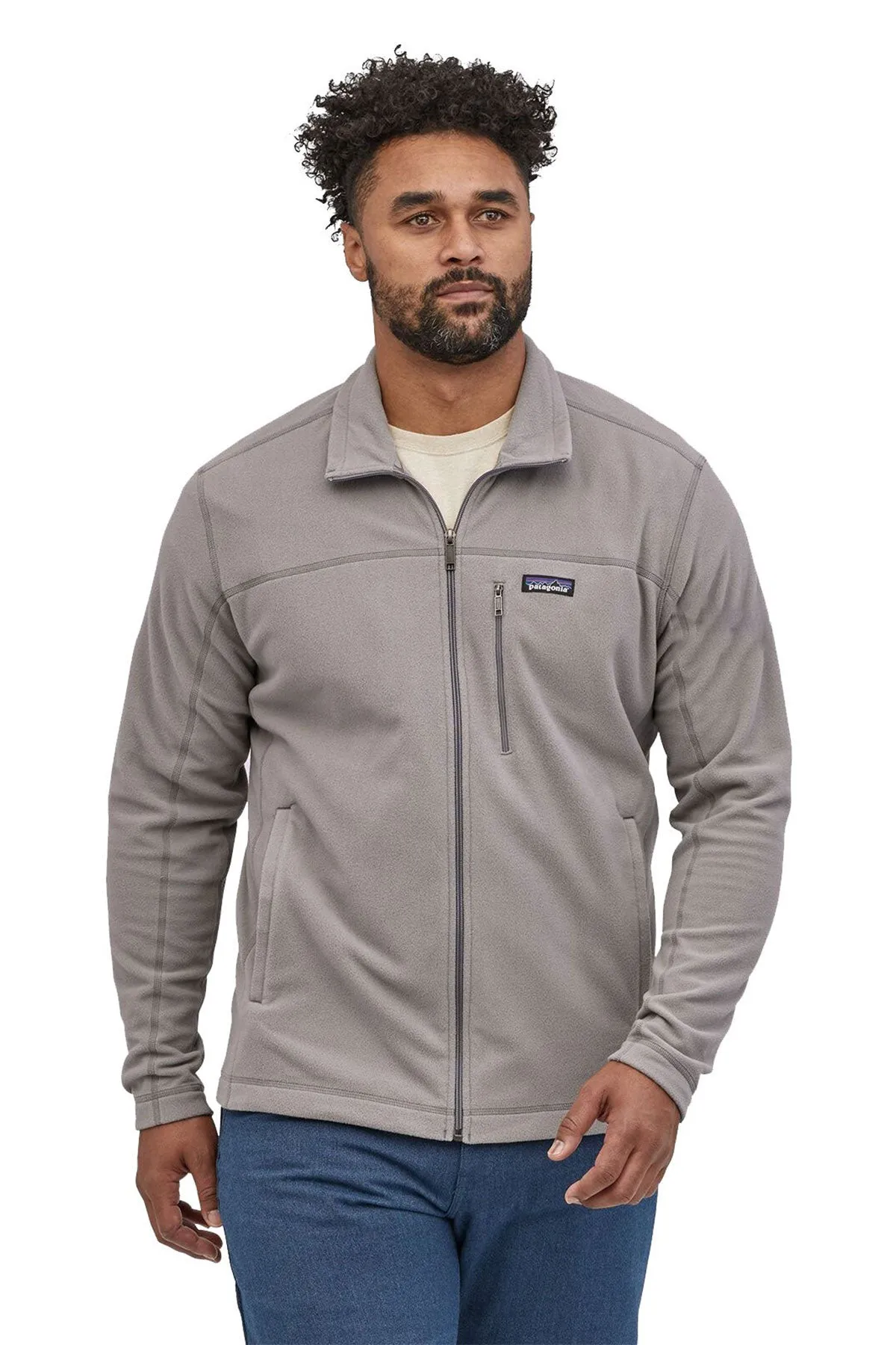 Patagonia Mens Micro D Custom Fleece Jackets, Feather Grey