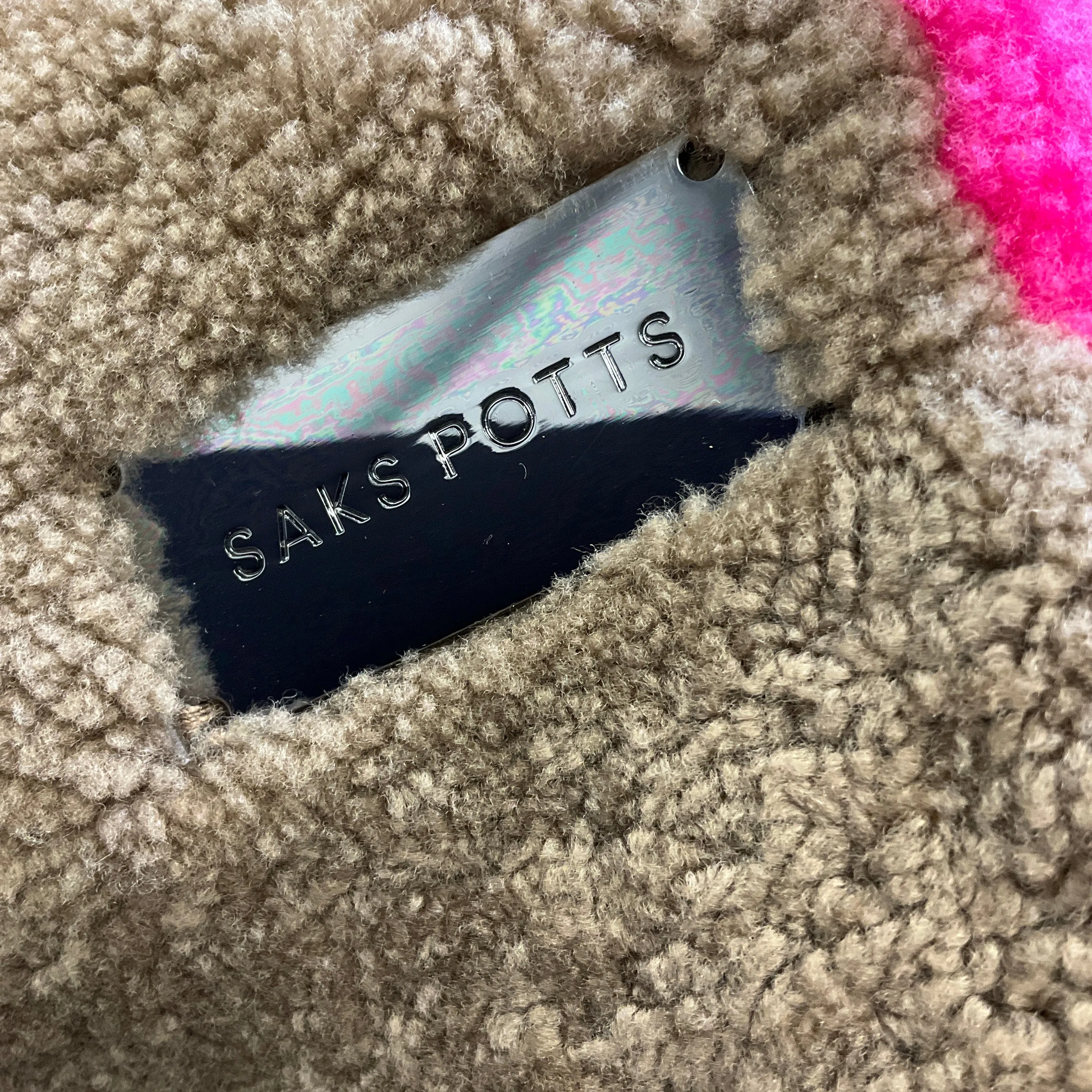 Saks Potts Beige / Pink / Strong Blue / Orange Febbe Bold Shearling Coat