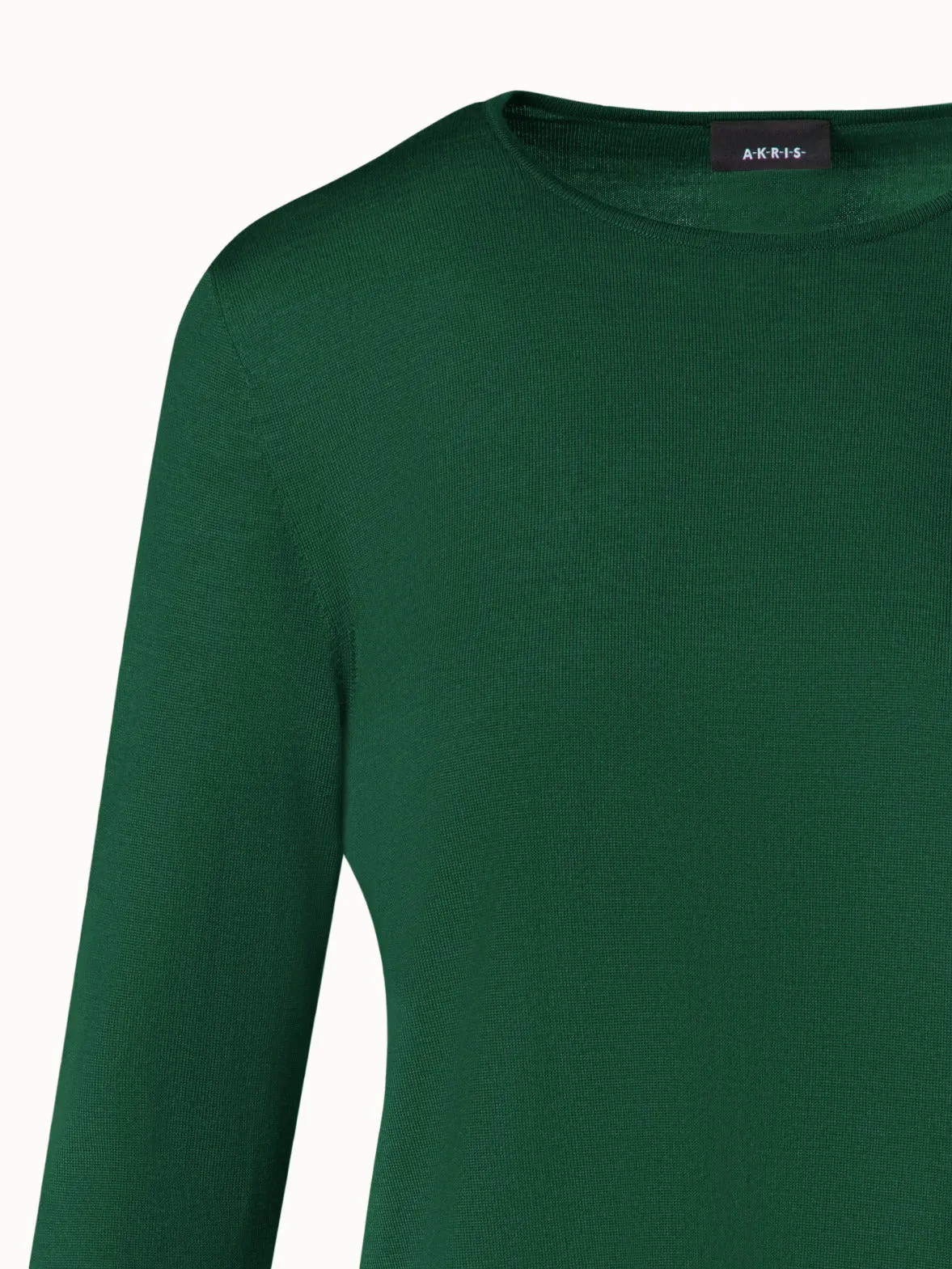 Seamless Crew Neck Sweater in Cashmere Silk