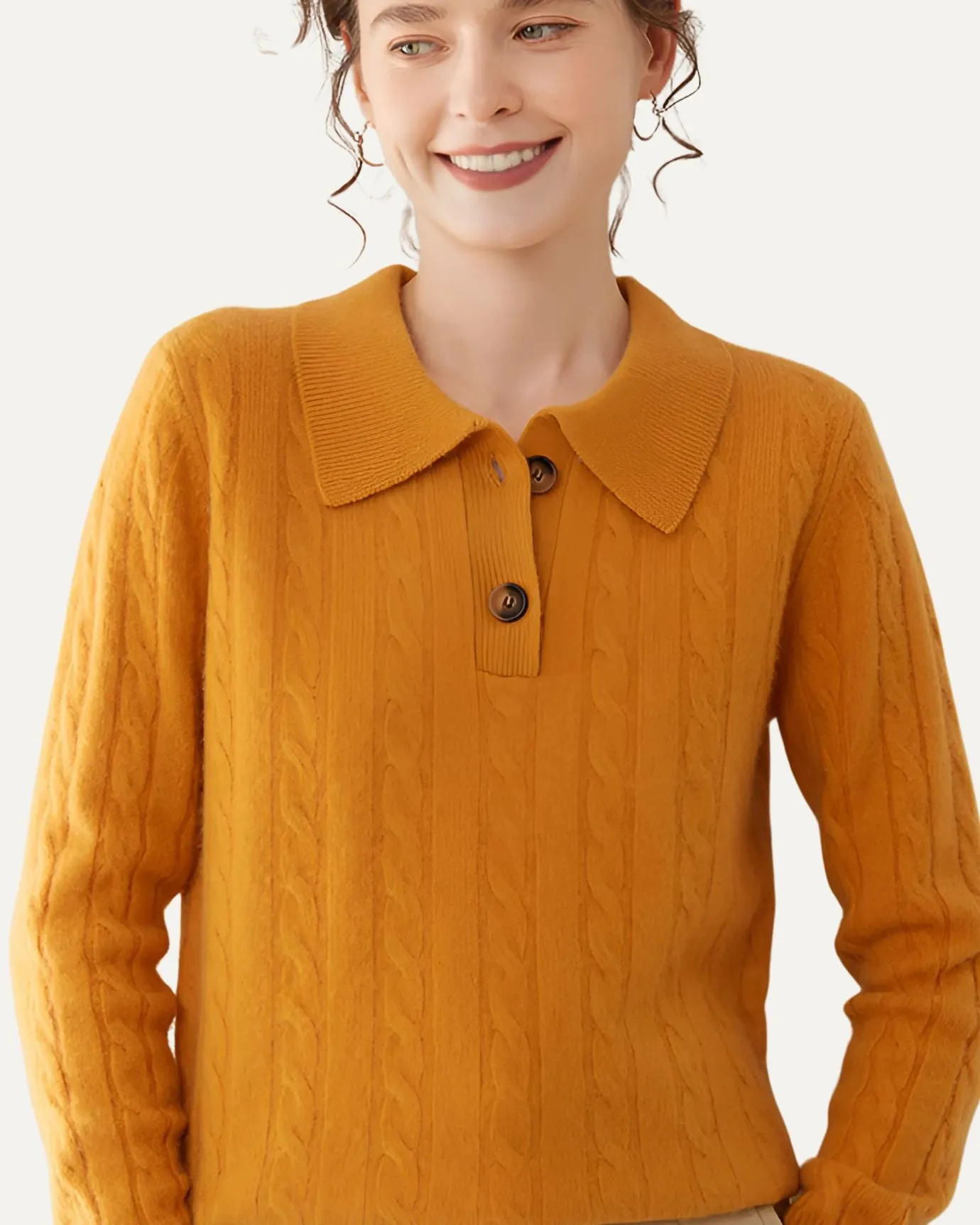 Sofia Cashmere Polo Long Sleeve