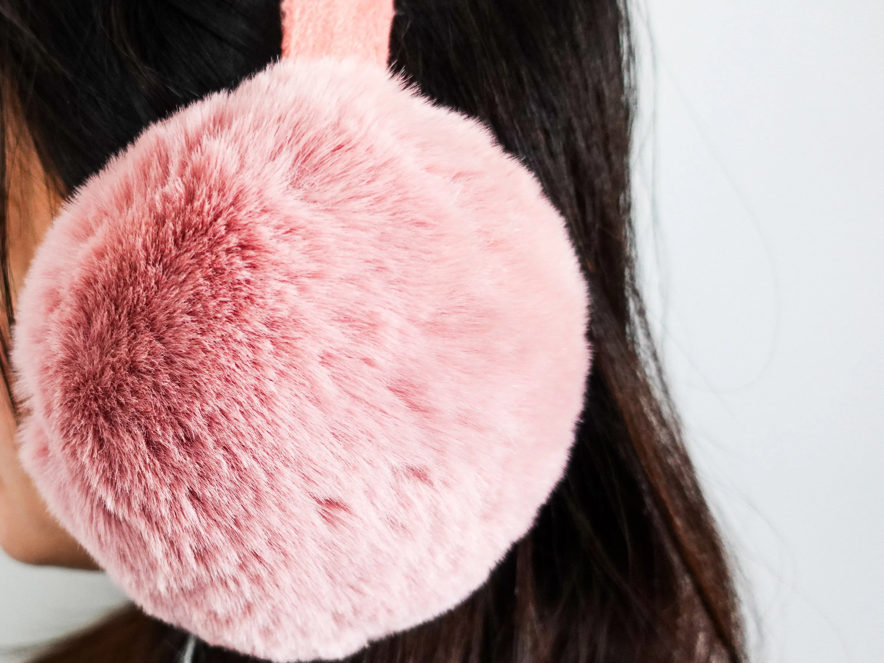 Super Fluffy Cozy Fur Earmuffs, Plush Ear Warmers, Purple Pink Earmuffs, Stylish Faux Fur Ear Covers, Winter Accessories Headgear