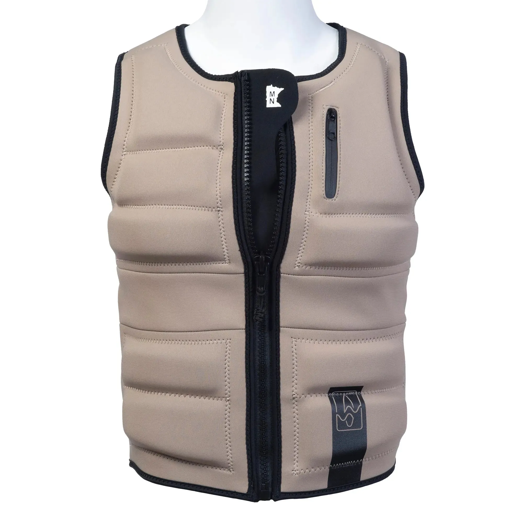 SWELL Wakesurf Vest - Men's Sand - Ultimate Comfort Neoprene Jacket