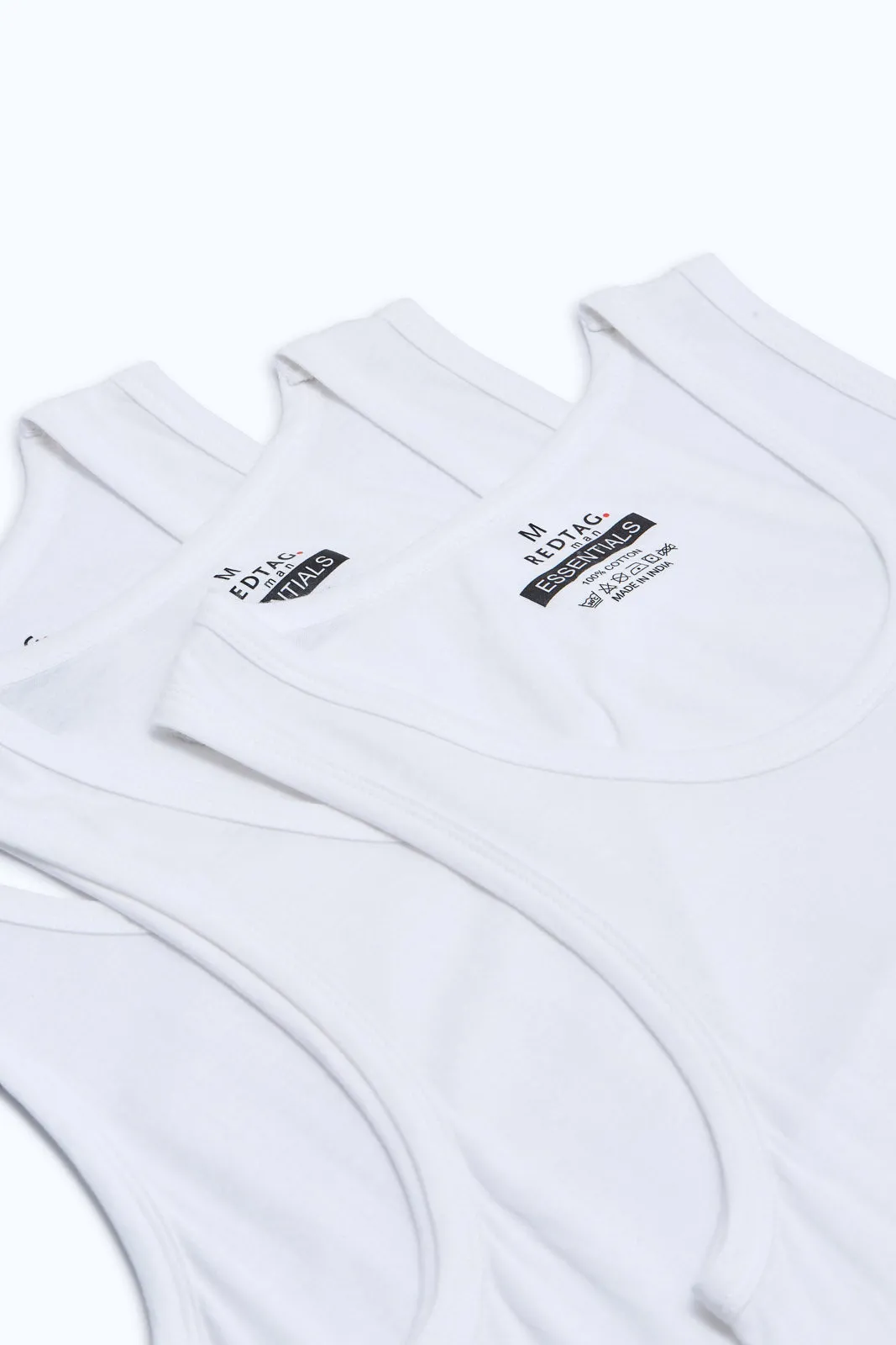 White 3-Pack Sleeveless Vest